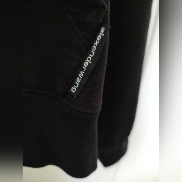 Wang Money Logo Alexander Wang Black Designer Hoodie - Size Large - Picture 3 of 8
